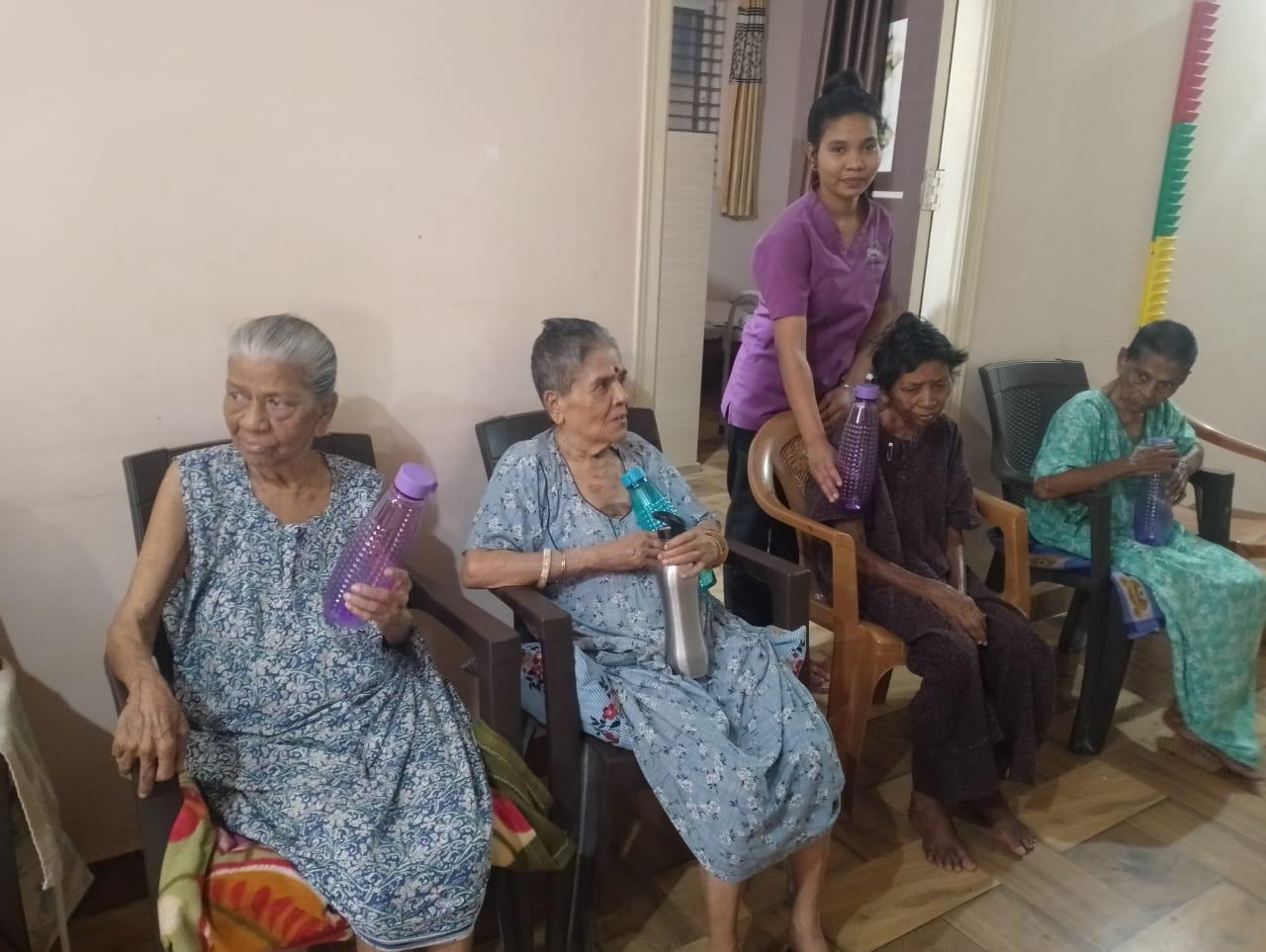 Health check-up at a senior citizens' camp