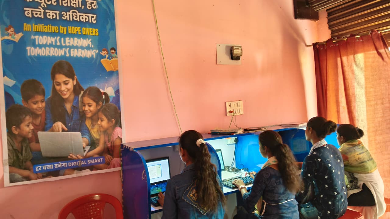 First-generation learners at a free computer training batch